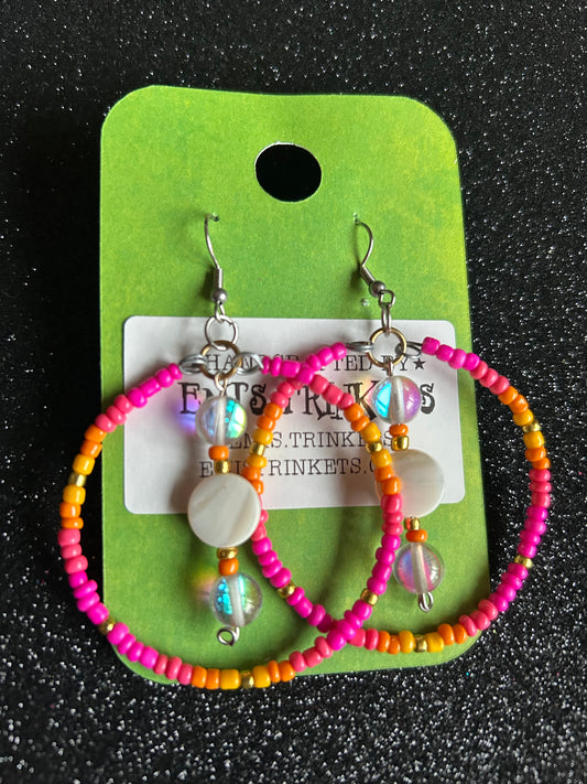 Pink and orange Dangle