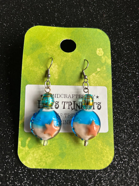 Glass beach sea star dangle