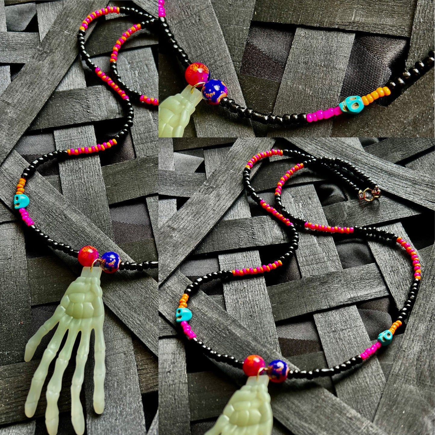 Skeleton Hand Necklaces -Glow in the dark