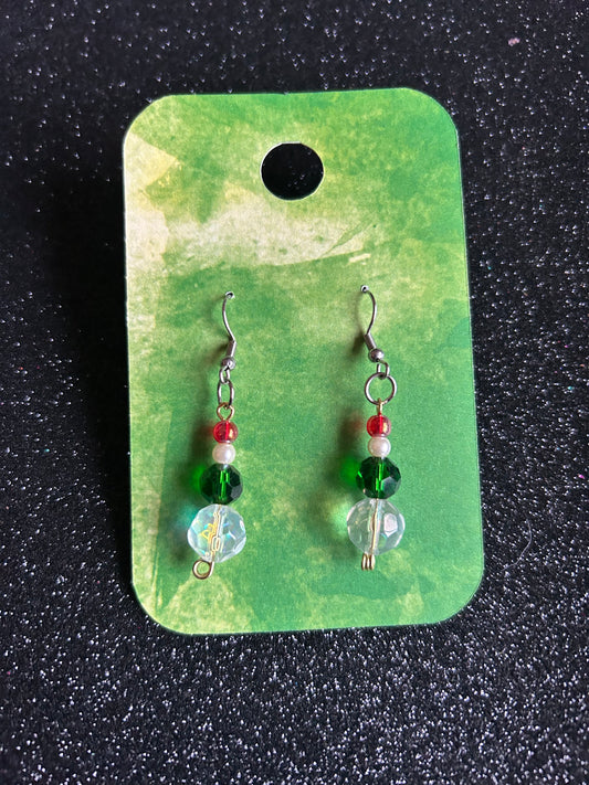 Red white green Suncatching dangle