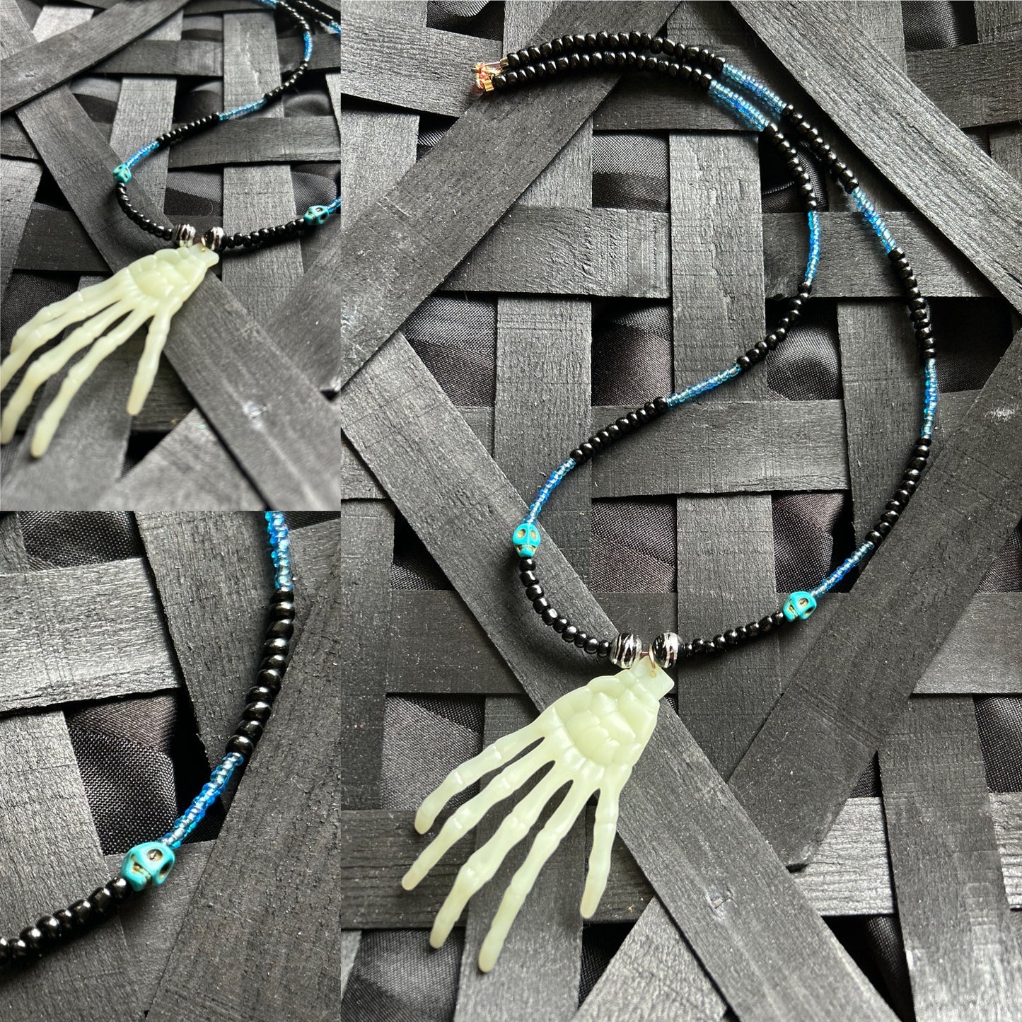 Skeleton Hand Necklaces -Glow in the dark
