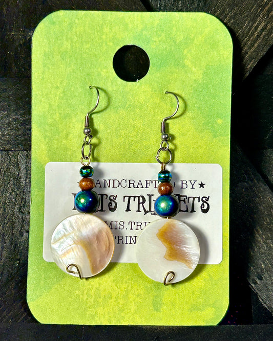 Shell Moon Dangles