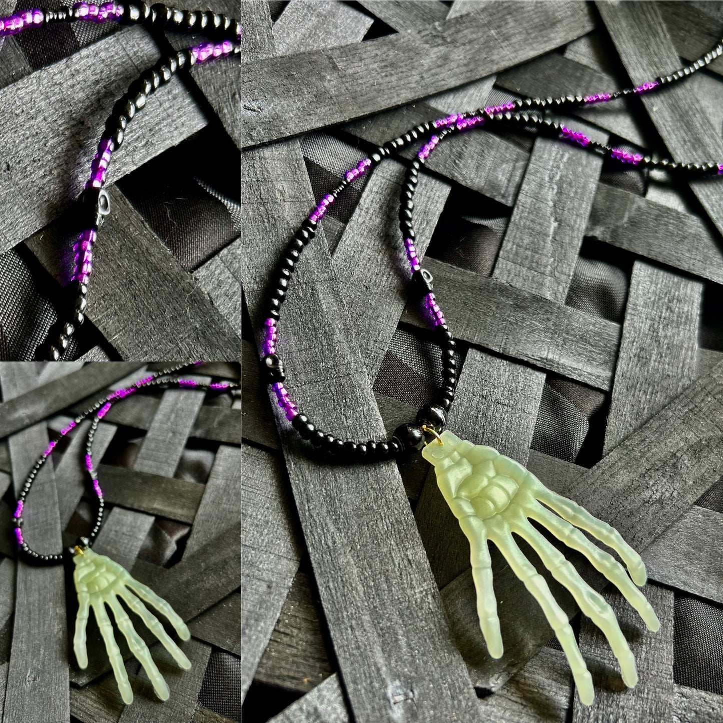 Skeleton Hand Necklaces -Glow in the dark