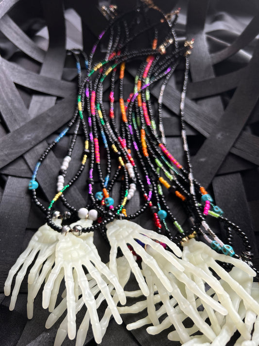 Skeleton Hand Necklaces -Glow in the dark