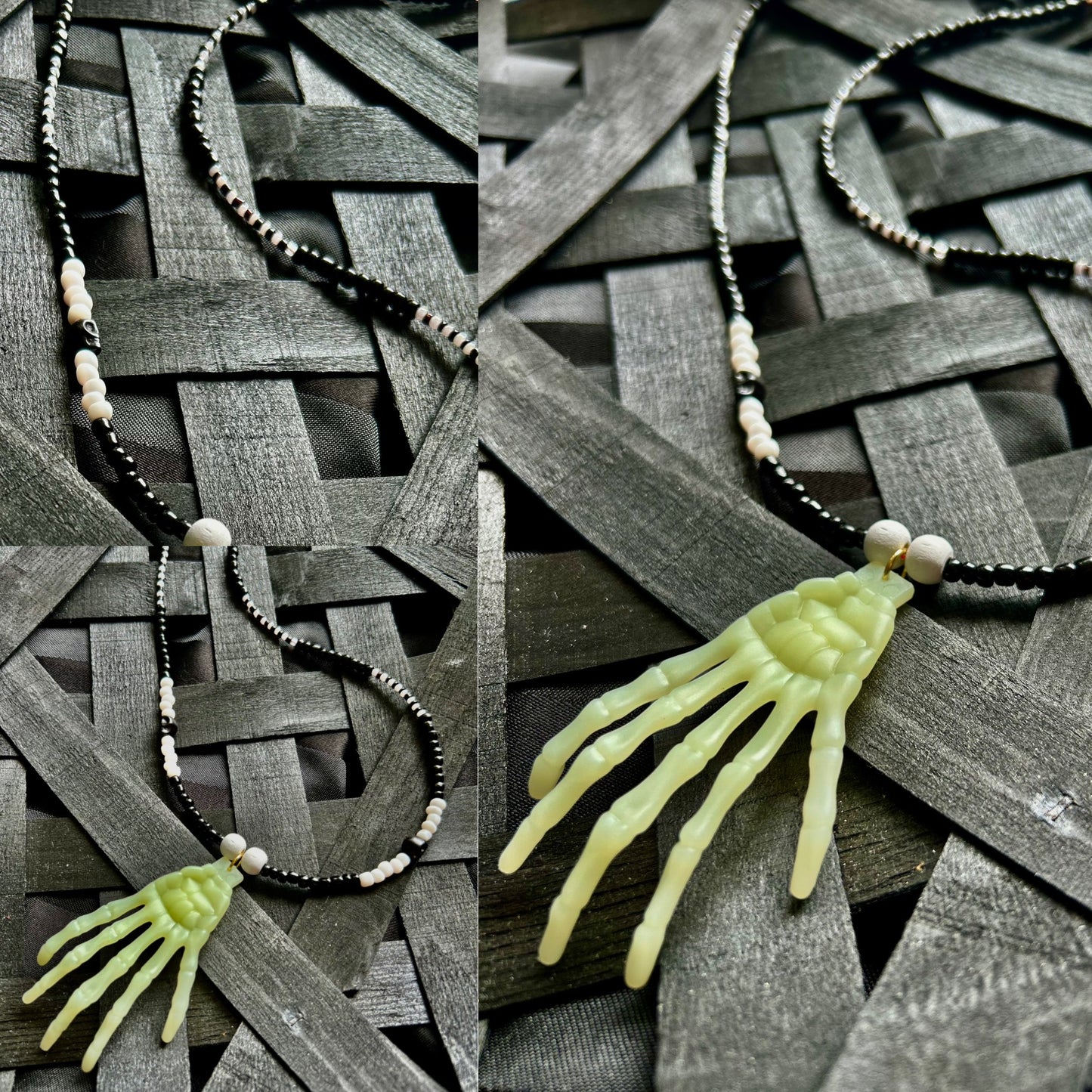 Skeleton Hand Necklaces -Glow in the dark