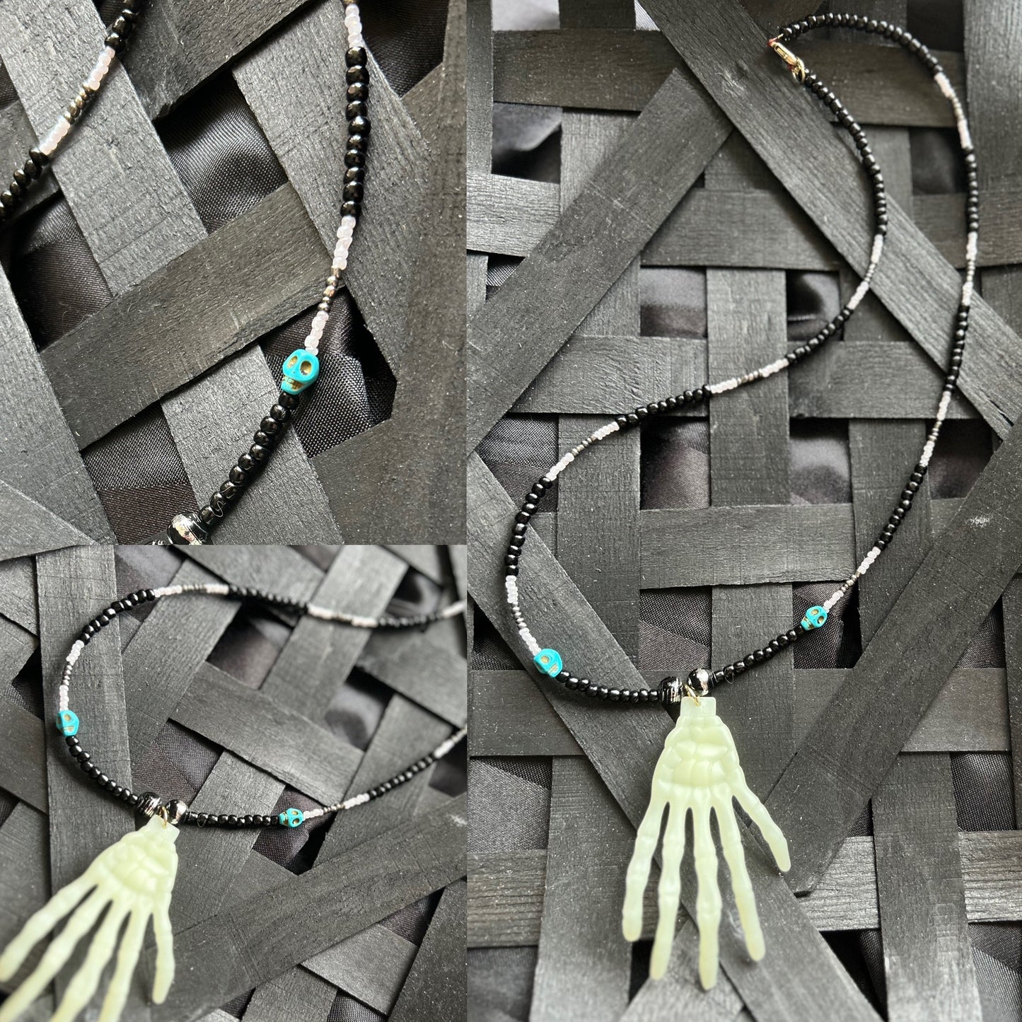 Skeleton Hand Necklaces -Glow in the dark