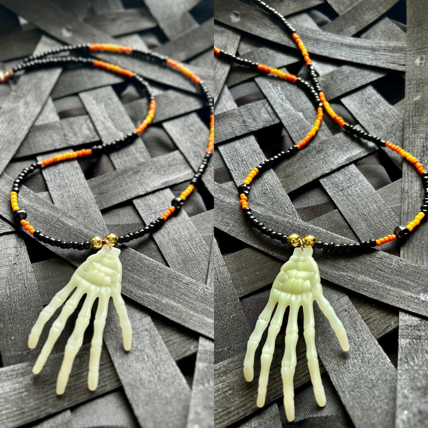 Skeleton Hand Necklaces -Glow in the dark