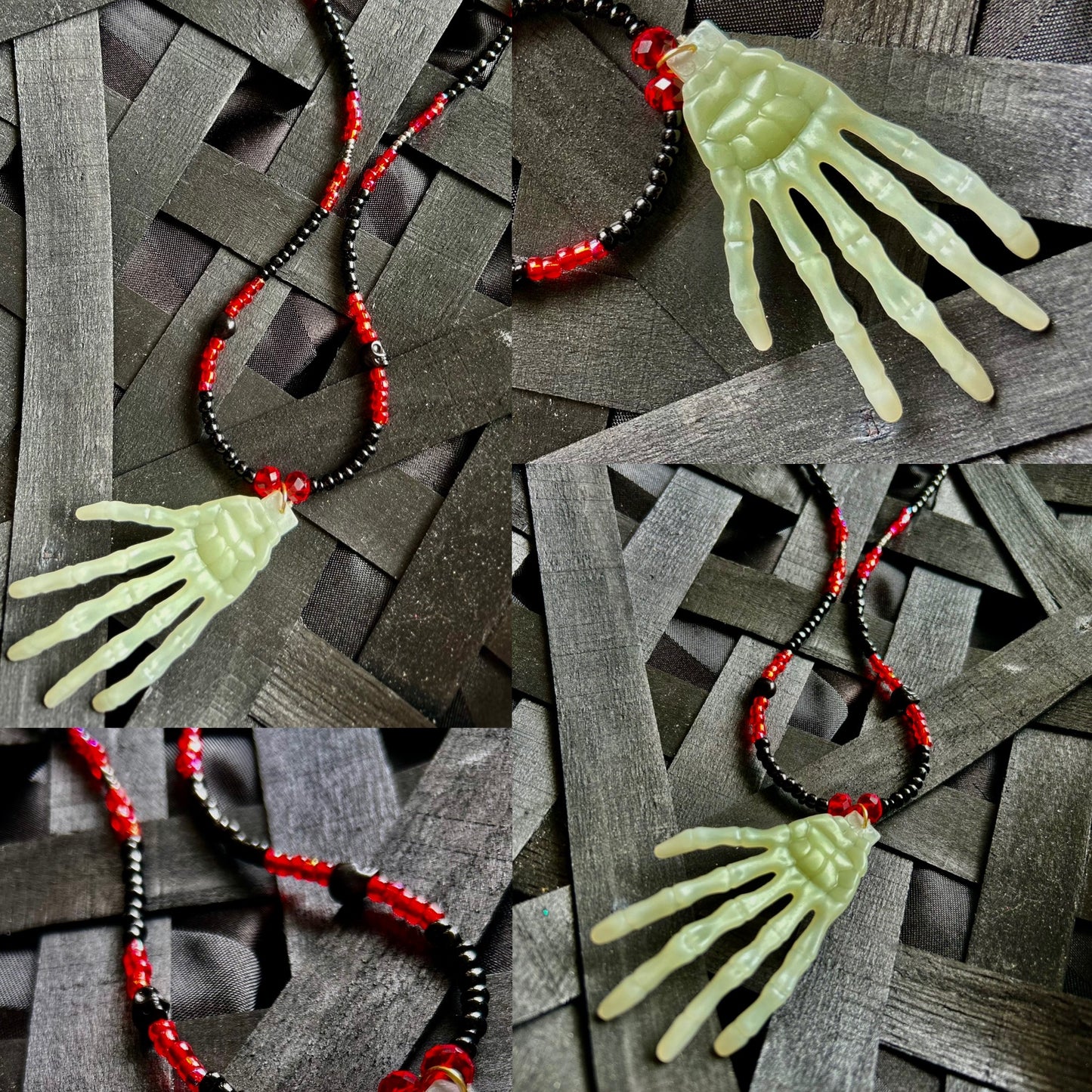 Skeleton Hand Necklaces -Glow in the dark