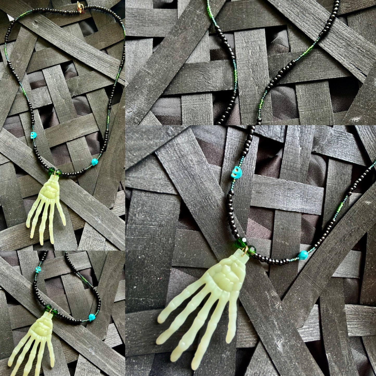 Skeleton Hand Necklaces -Glow in the dark